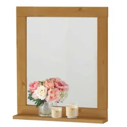 Wandspiegel mit Ablage & Rahmen aus Holz - Puneca