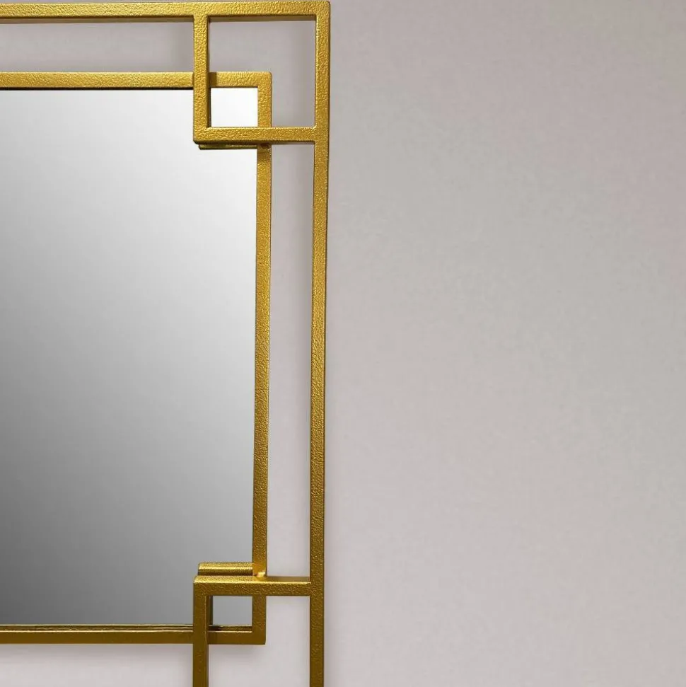 Wandspiegel mit Metallrahmen in Gold - Vulcanos