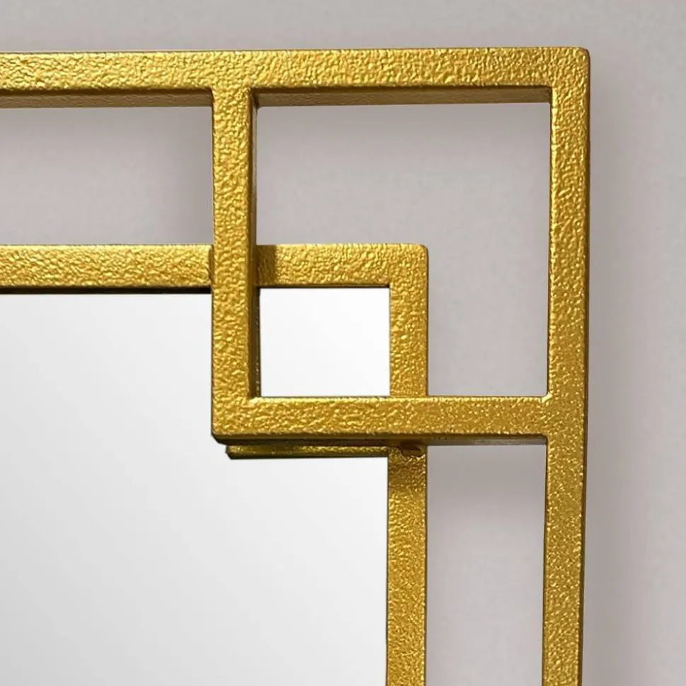 Wandspiegel mit Metallrahmen in Gold - Vulcanos