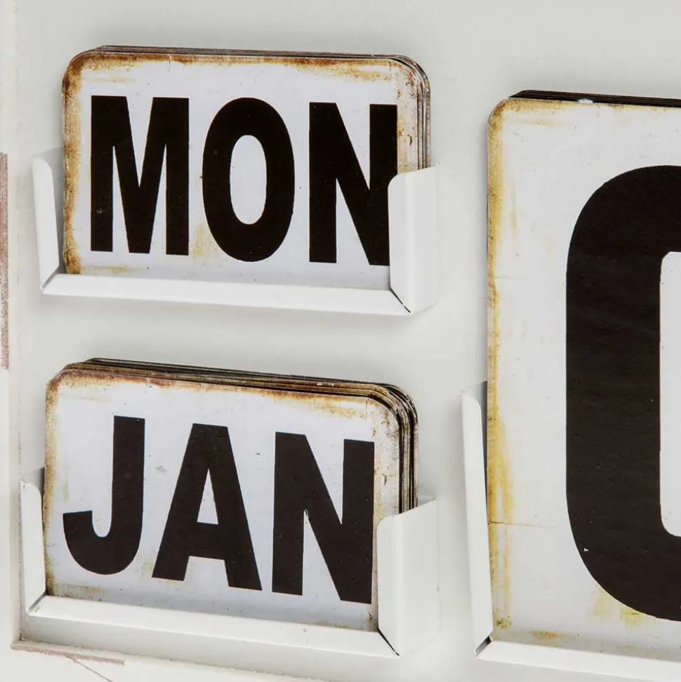 Wanduhr mit Kalender im Vintage Look - Rissino