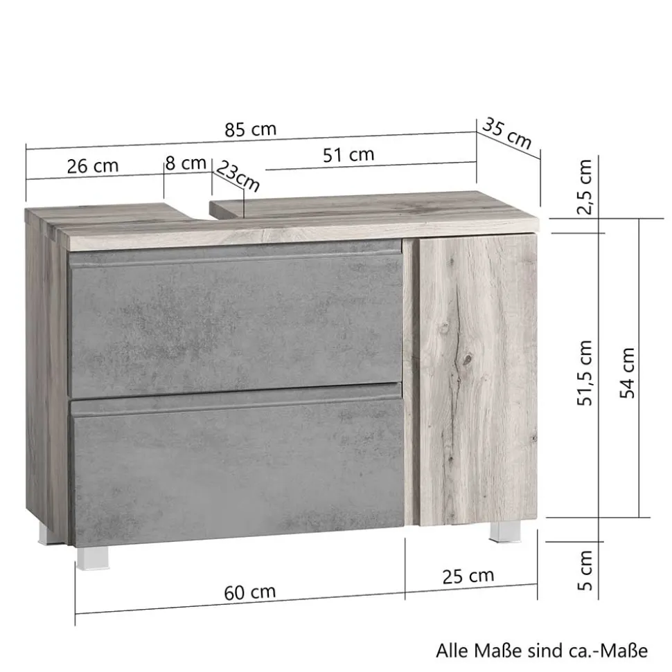 Waschbecken Badezimmerschrank stehend oder hängend - Mia