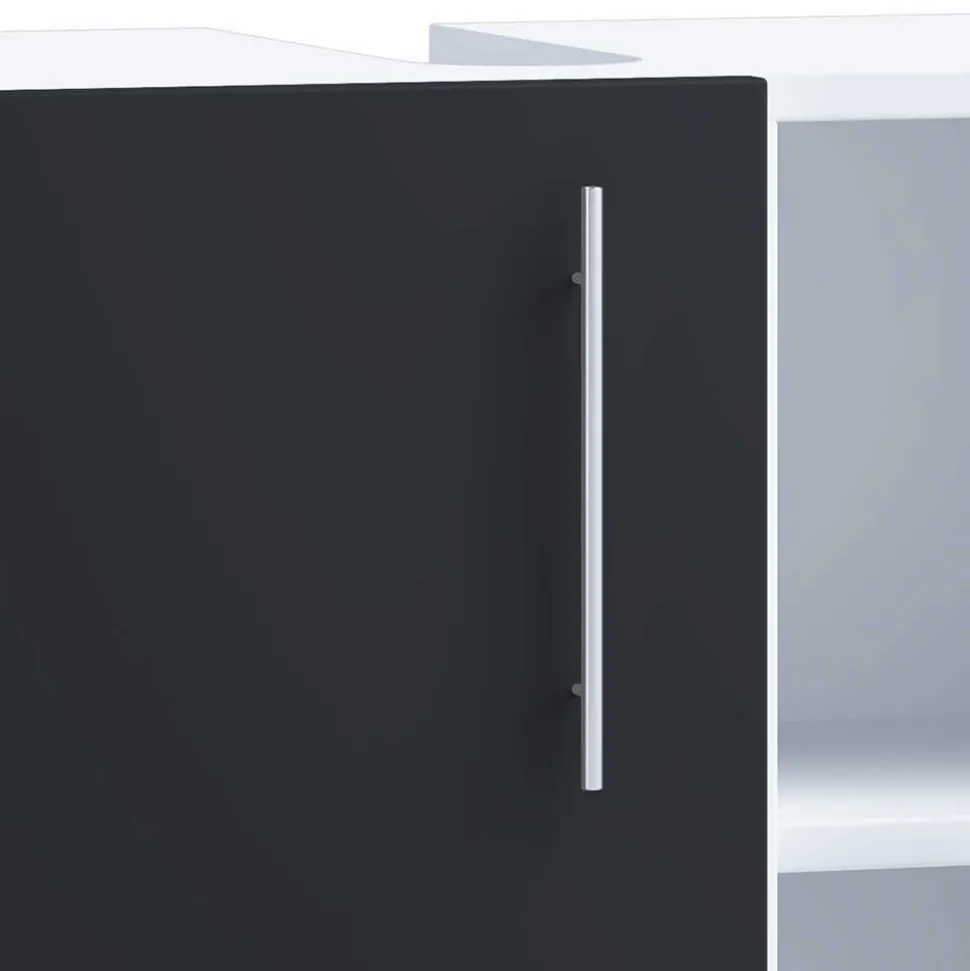 Waschbecken Badschrank in Weiß Schwarz - Cranies