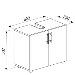 Waschbecken Badschrank mit Doppeltür - Sua