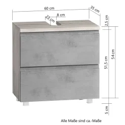 Waschbecken Unterschrank mit Klappe & Schublade - Eight