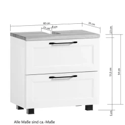 Waschbeckenschrank in Hellgrau - Trioto