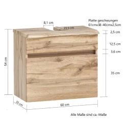 Waschbeckenschrank in Holzoptik Wildeiche - Drumias
