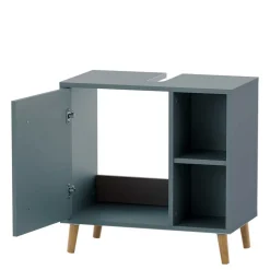 Waschbeckenschrank in Petrol Blau & Eiche - Matrera