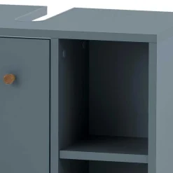 Waschbeckenschrank in Petrol Blau & Eiche - Matrera