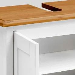 Waschbeckenschrank in Weiß & Kiefer Lauge - Sibiuta