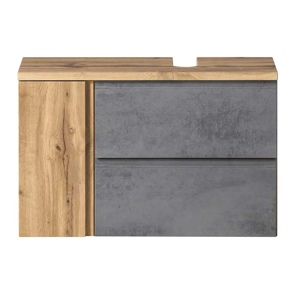 Waschbeckenschrank mit Tür & Klappe & Schublade - Mia