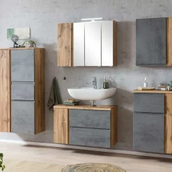 Waschbeckenschrank mit Tür & Klappe & Schublade - Mia