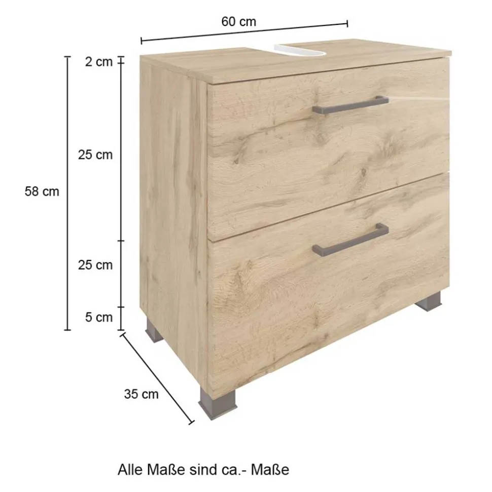 Waschbecken-Unterschrank 60 cm breit - Arazony