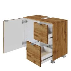 Waschbecken-Unterschrank in Wildeiche Holzoptik - Sucaeva