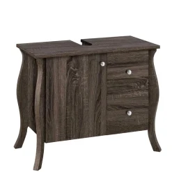 Waschbeckenunterschrank in Eiche Grau Holz Dekor - Fionora