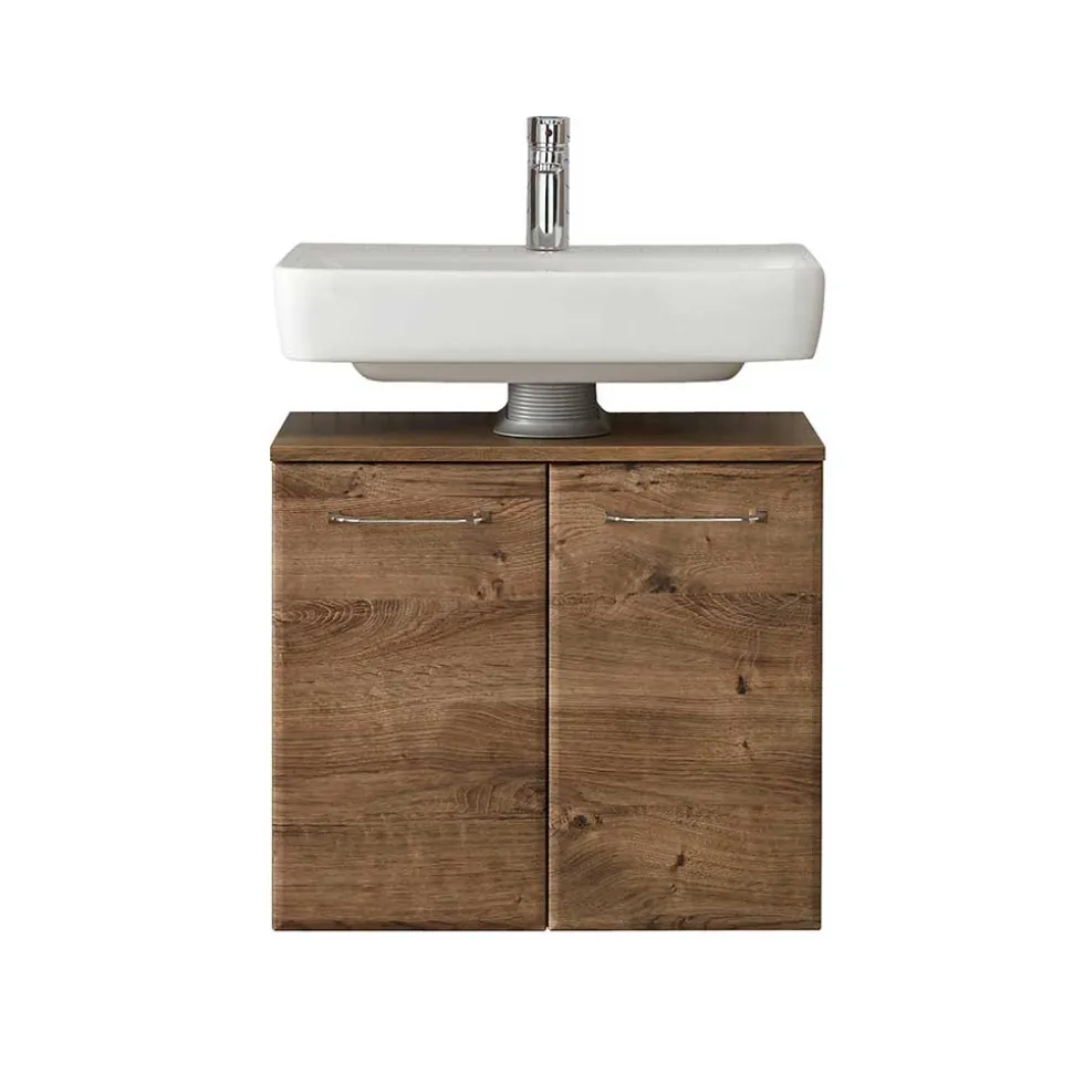 Waschbeckenunterschrank in Eiche Dunkel Holzoptik - Miss X