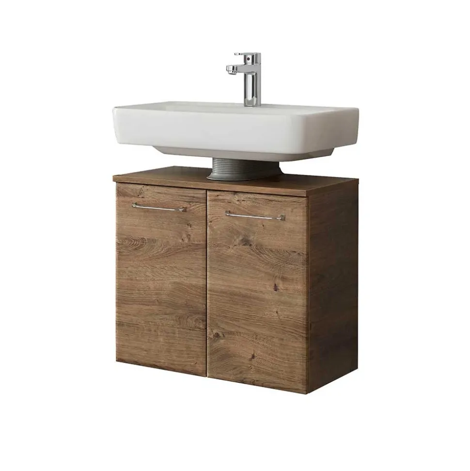 Waschbeckenunterschrank in Eiche Dunkel Holzoptik - Miss X
