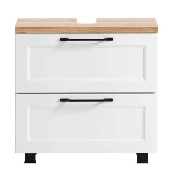 Waschbeckenunterschrank in Weiß mit Wildeiche - Gyatso