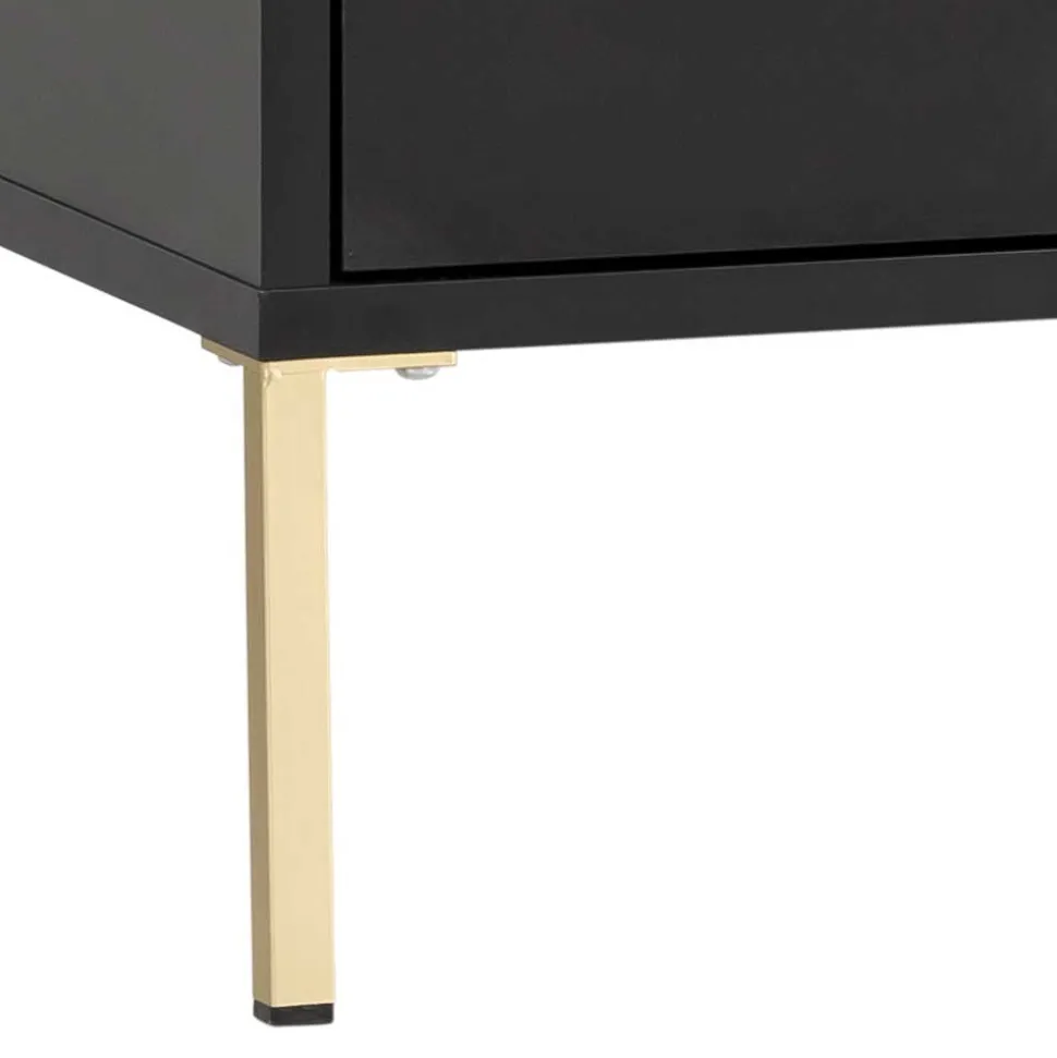 Waschbeckenunterschrank in Schwarz & Gold - Vulcanisa