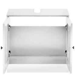 Waschbeckenunterschrank in Weiß mit Metallgriffen - Gorgona