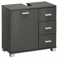 Waschbeckenunterschrank in Grau glänzend - Ulivia