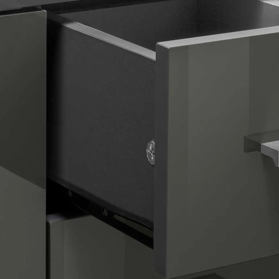 Waschbeckenunterschrank in Grau glänzend - Ulivia