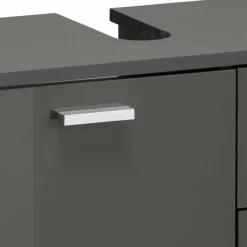Waschbeckenunterschrank in Grau glänzend - Ulivia