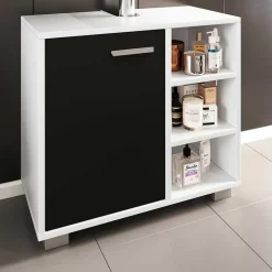Waschbeckenunterschrank in Schwarz Weiß - Musone