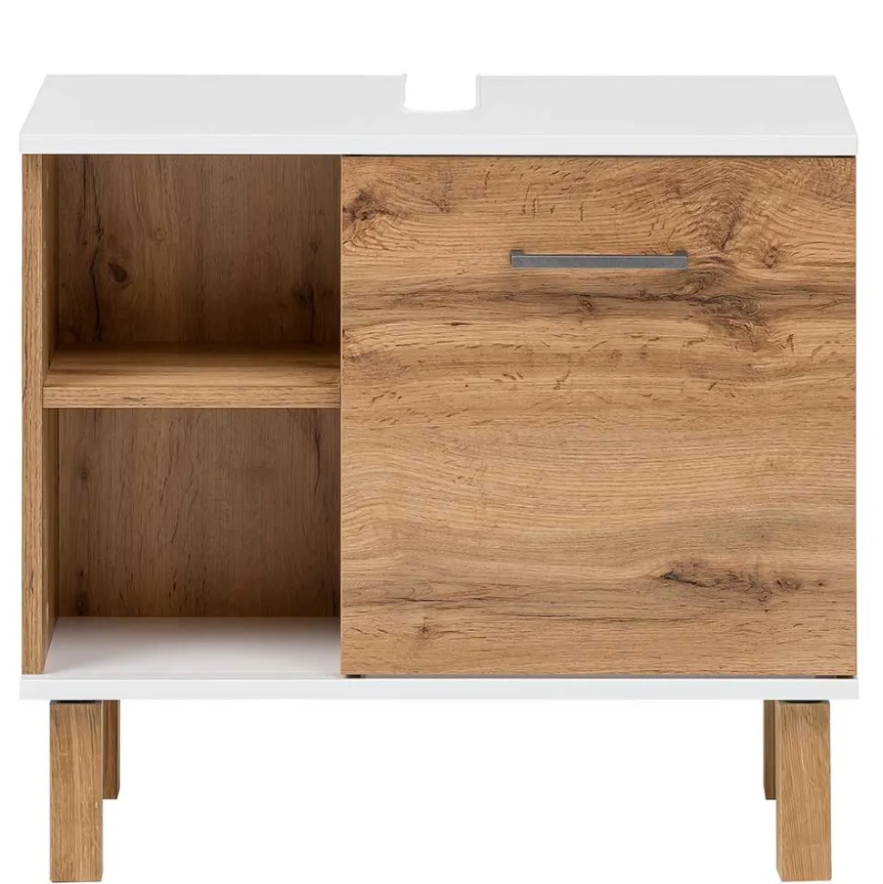 Waschbeckenunterschrank in Eiche NB & Weiß - Voinla