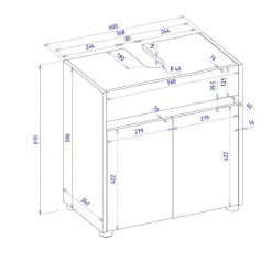 Waschbeckenunterschrank in Weiß - Nonessia