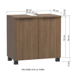 Waschbeckenunterschrank in Dekor Eiche Dunkel - Ucaida