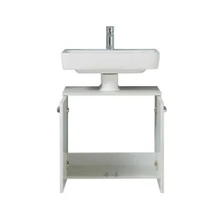 Waschbeckenunterschrank in Eiche Weiß Holzdekor - Smaranda