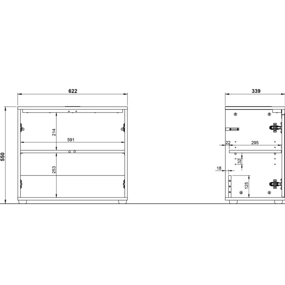 Waschbeckenunterschrank in Grau - Ancela