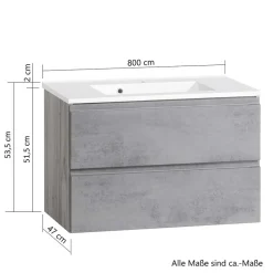 Waschbeckenunterschrank mit 80 cm Breite - Mia