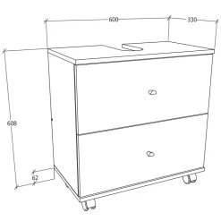 Waschbeckenunterschrank mit zwei Schubladen - Huanga