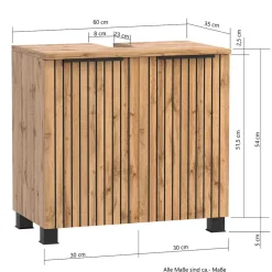 Waschbeckenunterschrank mit zwei Türen - Crystoga
