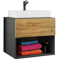 Waschkonsole in Wildeiche Honig & Anthrazit - Effect