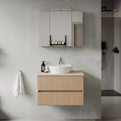 Waschkonsole und Spiegelschrank Set - Vibulam (zweiteilig)