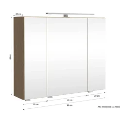 Waschkonsole und Spiegelschrank Set - Vibulam (zweiteilig)