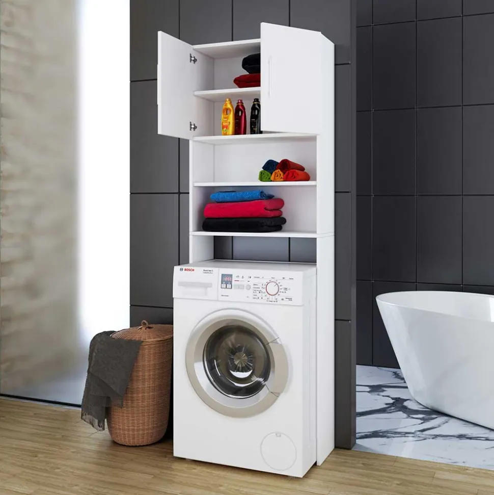 Waschmaschinen Schrank in Weiß - Calla