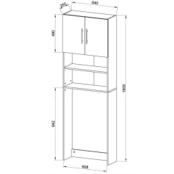 Waschmaschinen Schrank in Weiß - Calla
