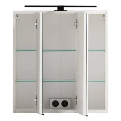 Waschplatz Einrichtung in Weiß mit Wildeiche - Gyatso (zweiteilig)