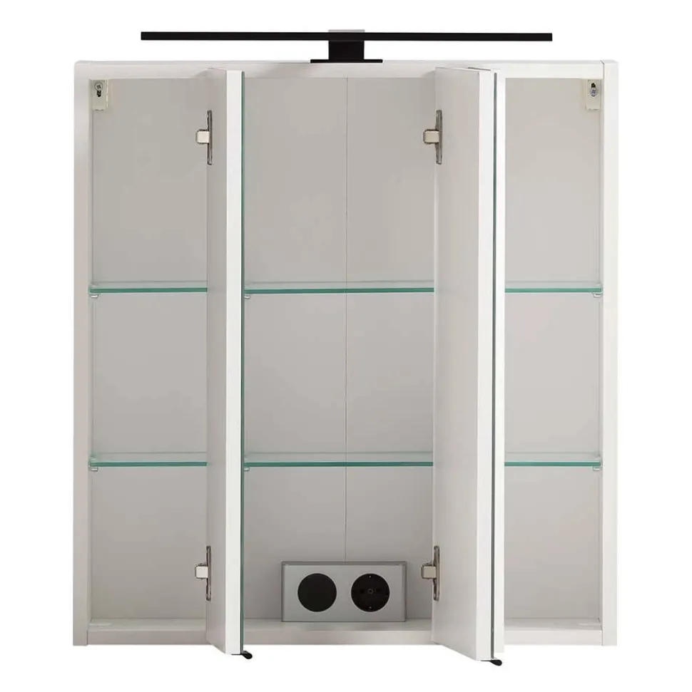 Waschplatz Einrichtung in Weiß mit Wildeiche - Gyatso (zweiteilig)