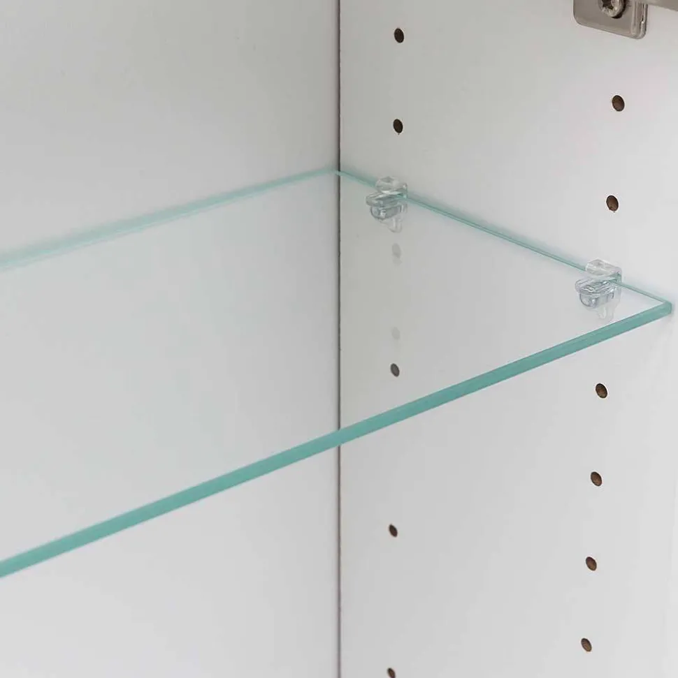 Waschplatz Einrichtung in Weiß mit Wildeiche - Gyatso (zweiteilig)