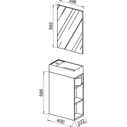 Waschplatz fürs Gäste-Bad Set - Fabio (zweiteilig)
