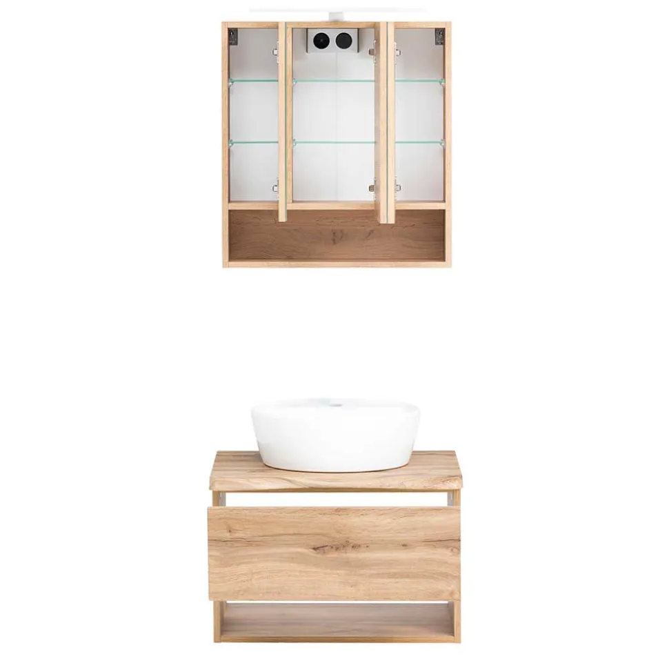 Waschplatz Kombination in Holzoptik - Tofias (zweiteilig)