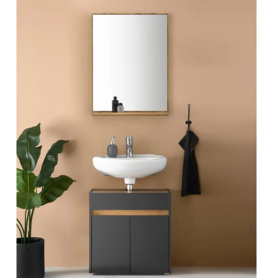 Waschplatz Kombination in Anthrazit - Ahilav (zweiteilig)