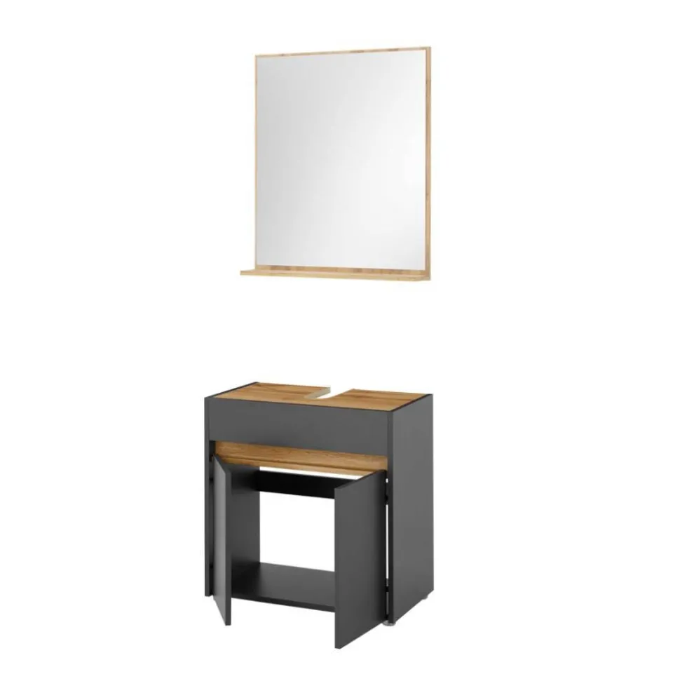 Waschplatz Kombination in Anthrazit - Ahilav (zweiteilig)