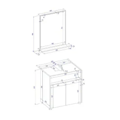 Waschplatz Kombination in Anthrazit - Ahilav (zweiteilig)