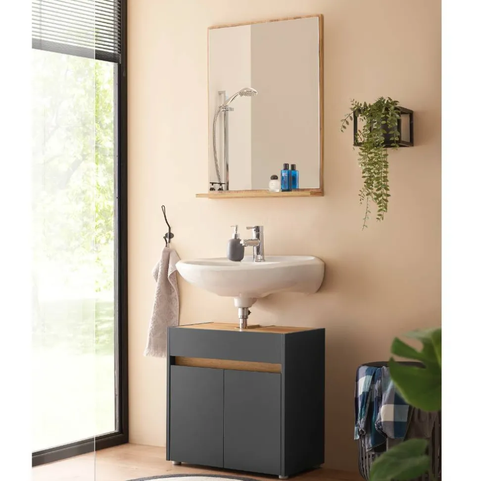 Waschplatz Kombination in Anthrazit - Ahilav (zweiteilig)