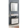 Waschplatz Möbel in Weiß HG & Grau - Nancys (zweiteilig)